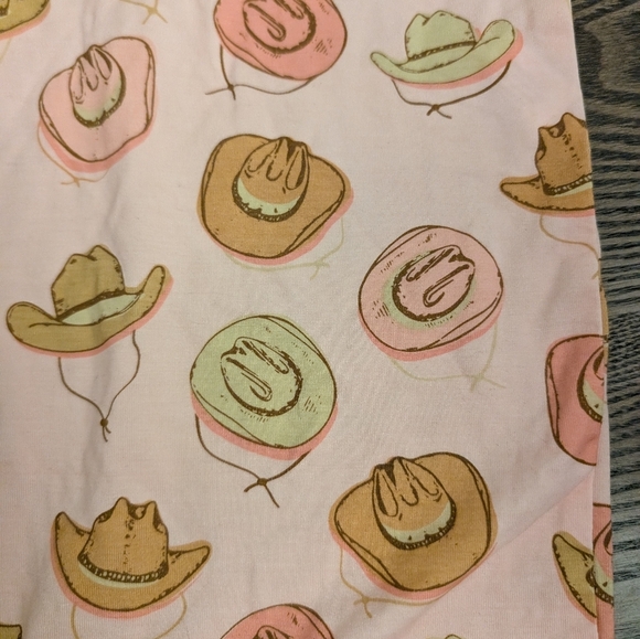 Mud Pie Pink and Orange Cowboy Hat Print Footie - Picture 4 of 7